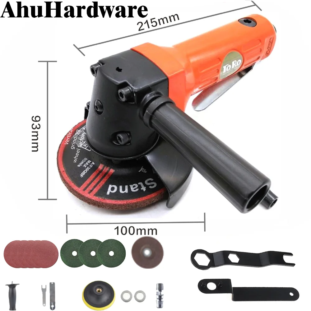 High Speed ​​Air Grinder 4 Inch Pneumatic Angle Grinder for Metal Woodworking Cutting Polishing Multifunctional Pneumatic Tool