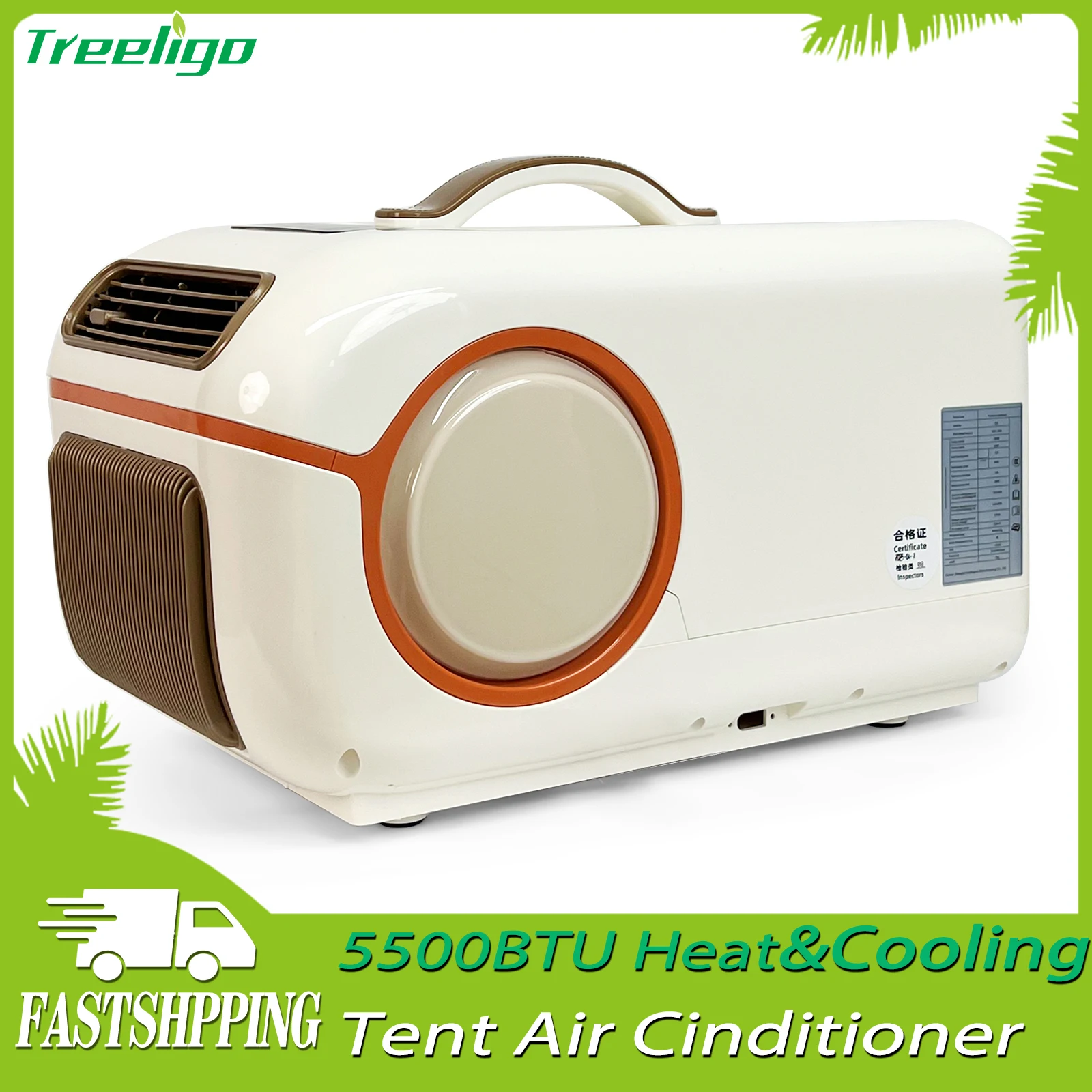 

Treeligo Mobile Tent Electric Air Conditioner 500W 110V 220V Car Portable Outdoor Camping Air Conditioning AC For RV Motorhome