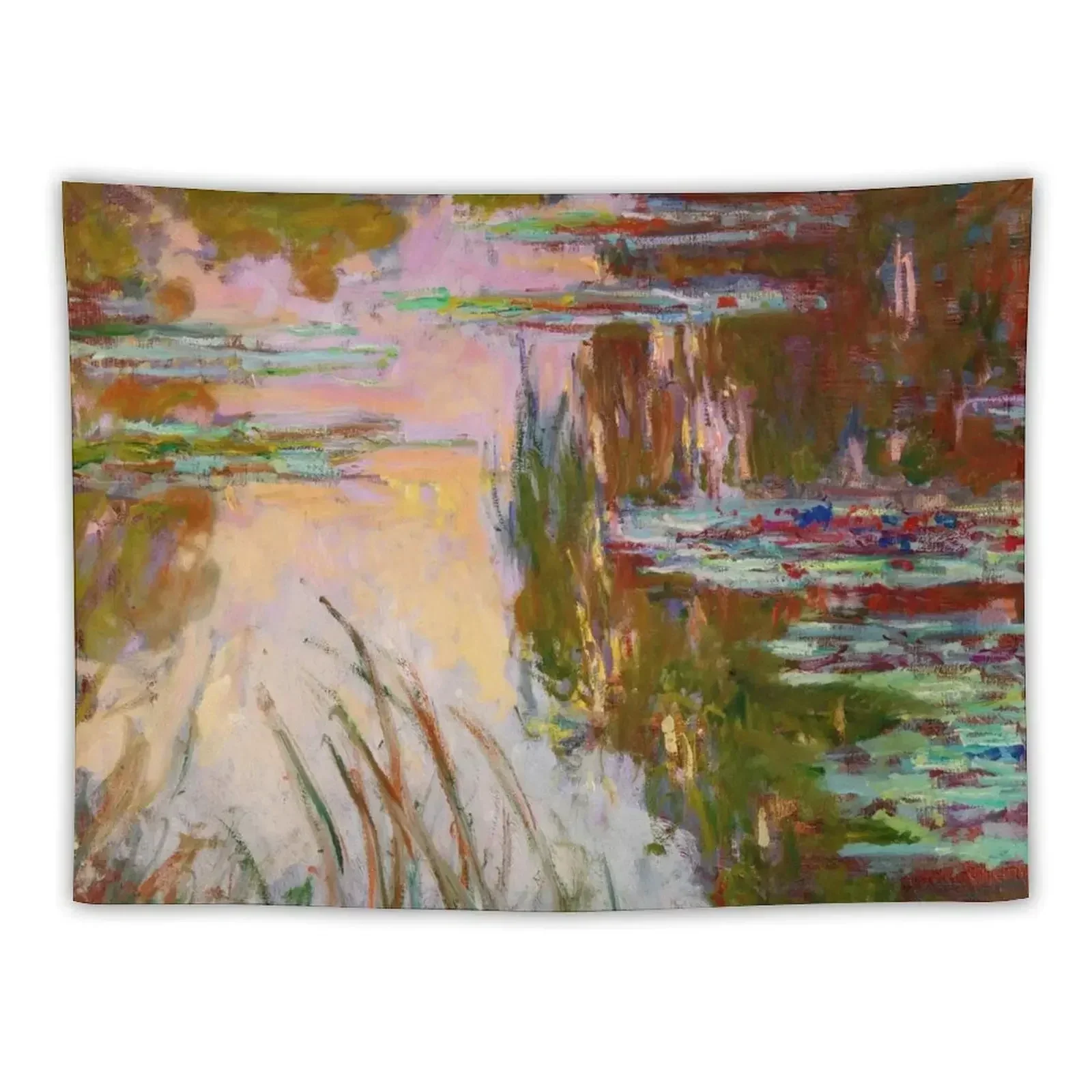 

Water-Lilies, Setting Sun Monet Fine Art Tapestry Decoration Bedroom Carpet On The Wall Tapestry