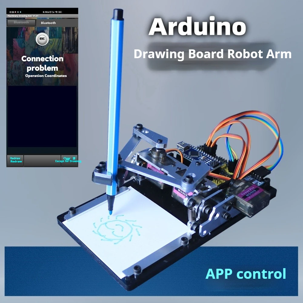 Arduino 드로잉 보드 로봇 팔, DIY 드로잉 로봇, 대학생 및 고등학생을 위한 프로그래밍 학습 키트, APP 제어