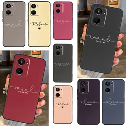 Personalised Initials Custom Plain Name Case For Realme C33 C55 C21Y C25Y C35 C31 C30 C21 C11 GT Neo 5 2 3 T GT3 8 9 10 Pro Plus