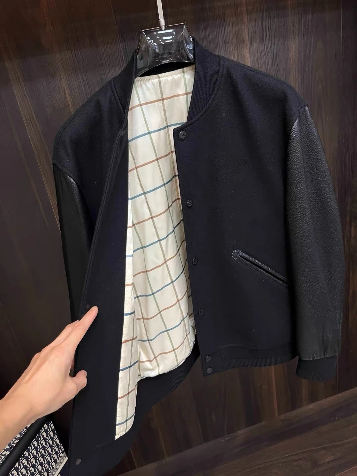 

LP 25aw Italian embroidered sheepskin stitched baseball jacket