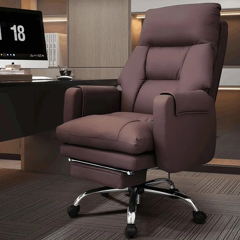 

Leather Luxury Office Chairs Back Support Wheels Desk Computer Office Chairs Mobile Recliner Sillas De Oficina Room Furniture
