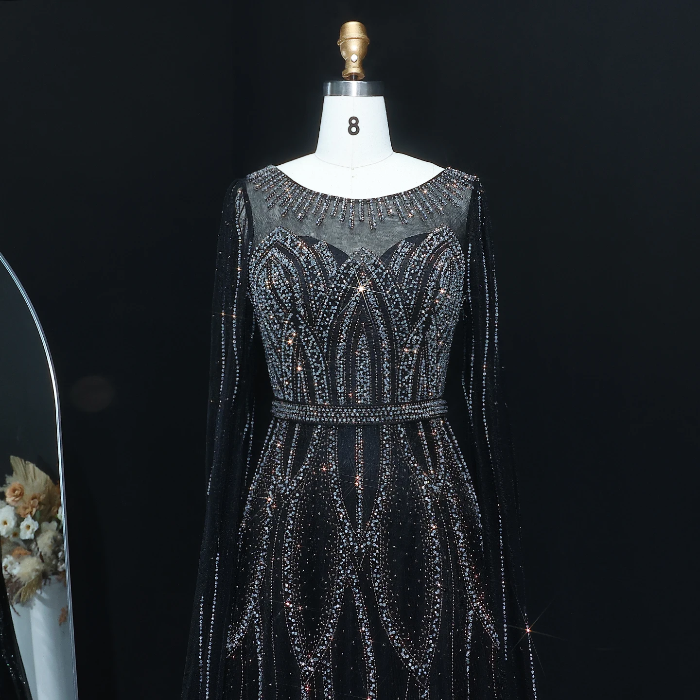 Sharon Said Women's Elegant Evening Dress Cape Sleeve Luxury Beaded Memriad  Party Gowns SS032 Customized - AliExpress 320