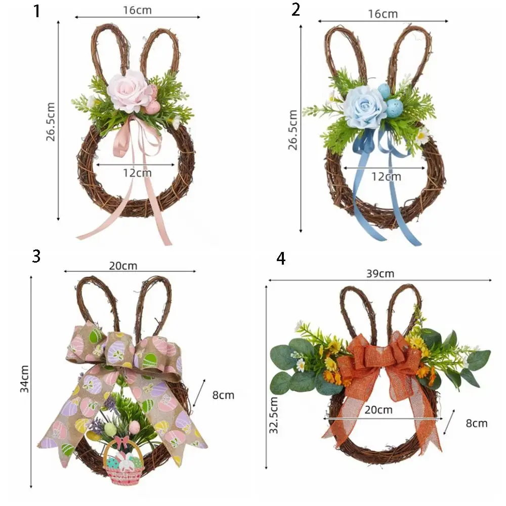 手作りのイースターハンギングリース,卵のドアペンダント,造花,花輪,装飾,かわいい,ハンギング