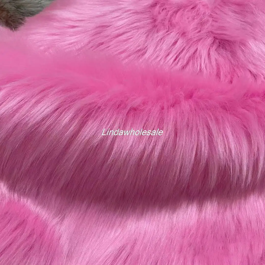 High quality wholesale pink fox fur plush fabric,Carpet Home Textile Plush material,faux fur fabric