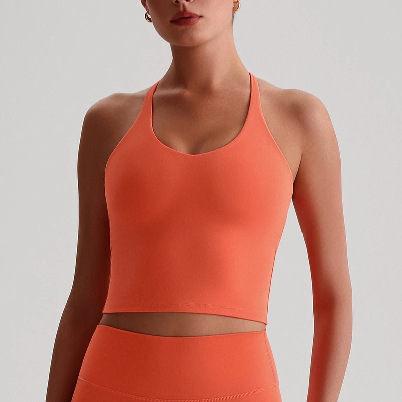 Sexy Cross Back Sports Bra Women Tight Butter Soft Yoga Vest Gym Workout Top with Chest Pad Elastic Fitness Underwear