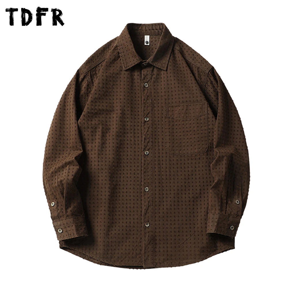 

Рваные рубашки-карго с длинным рукавом, мужские однотонные рубашки в стиле ретро в стиле сафари, осенние свободные однобортные хлопковые рубашки с лацканами, мужские рубашки