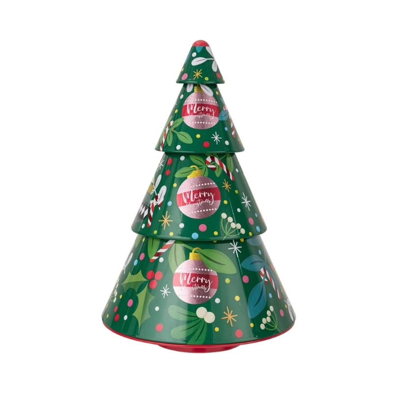 

Unique Christmas Tree Tin Candy Case Seasonal Treat Holder Office Decoration Dropship