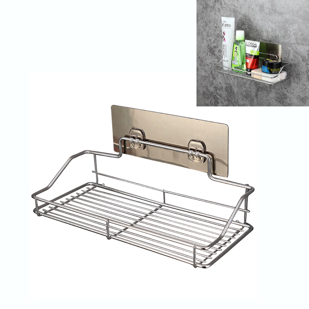 

Stainless Steel Bathroom Storage Rack Without Perforating Bathroom Corner Shower Rack Wall-Mounted Toilet To Receive Accessories