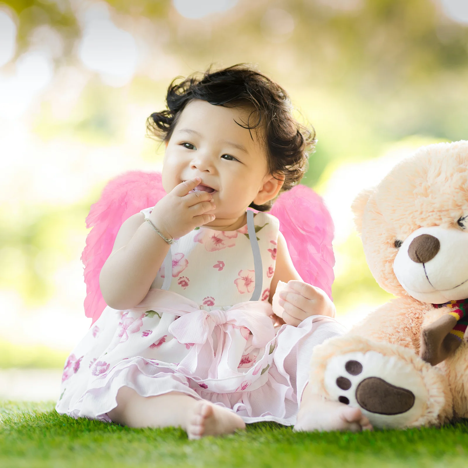 1 Uds. De ala de Ángel, adorno decorativo de ala de pluma, accesorio de actuación navideña, fotografía de Cosplay adecuada para niños