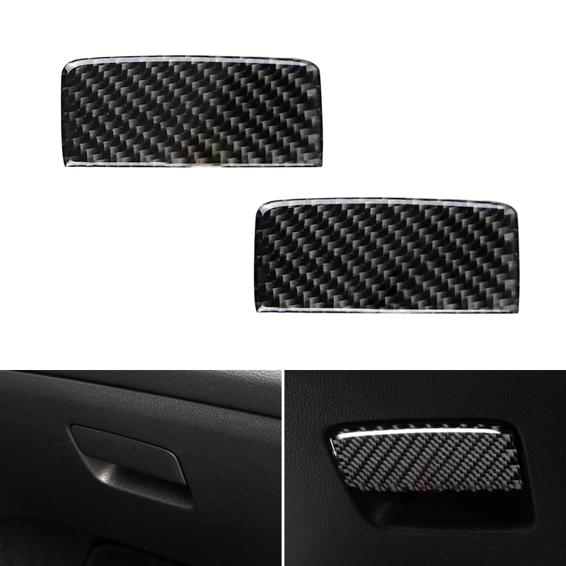 

For Mercedes Benz A CLA Class 13-18 / GLA 15-18 Carbon Fiber Passenger Side Storage Box Pull Handle Decor Cover Trim