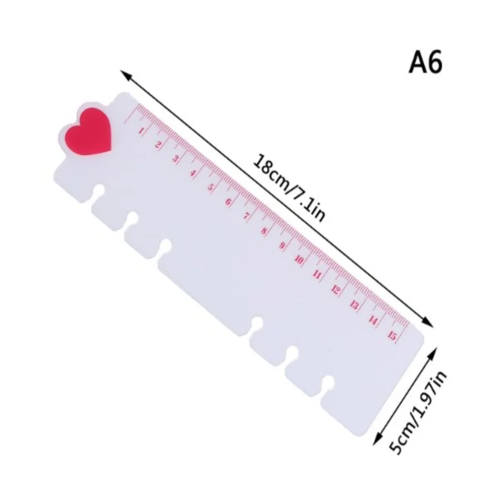 Plastics Loose Leaf Hand Ledger Ruler Wear Resistant Clear Scale Bookmark Ruler Soft Frosted Texture Measuring Ruler Student