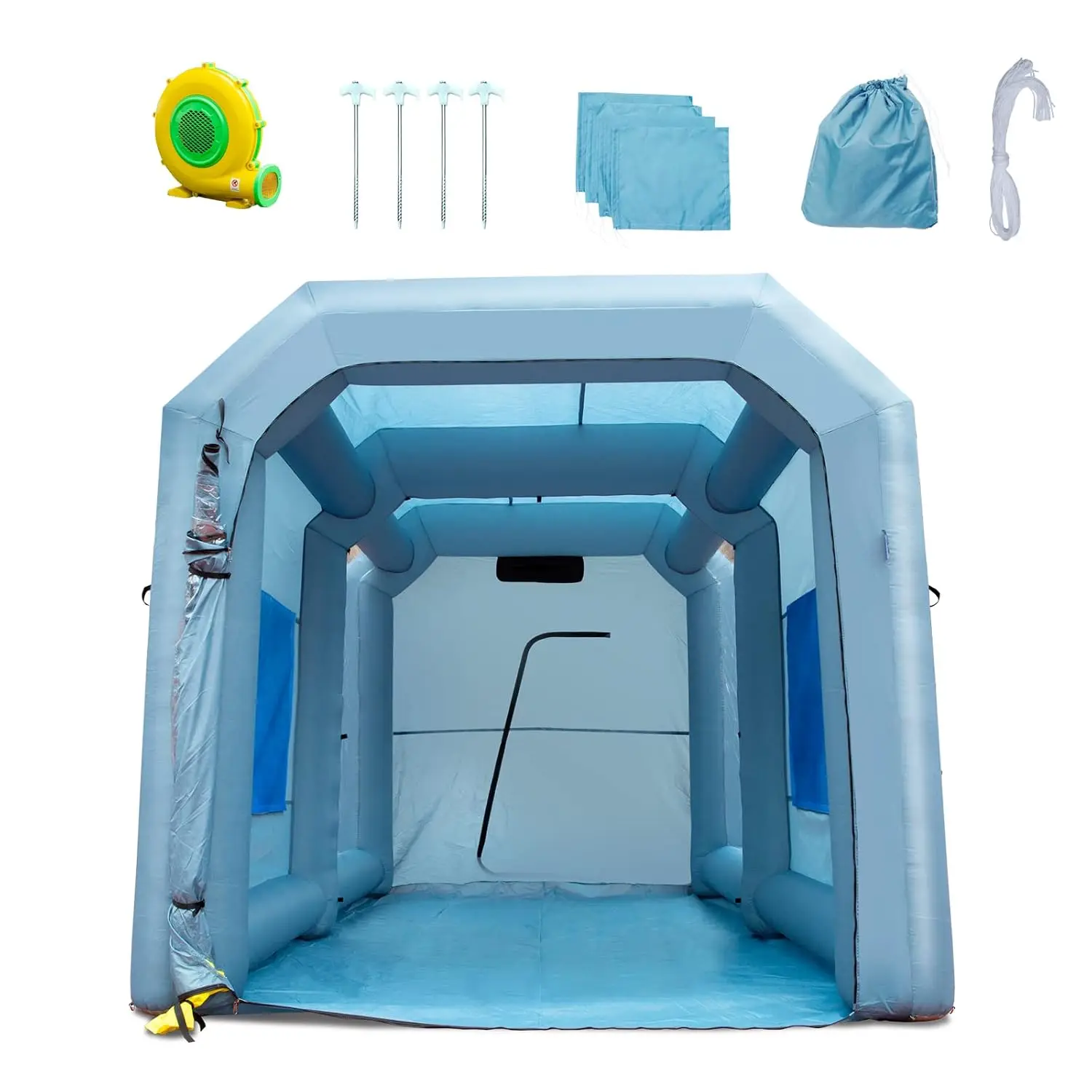 Inflatable Paint Booth, 13x10x9ft Inflatable Spray Booth, 950W High Powerful Blower Spray Booth Tent, Car Paint Tent Air Filter