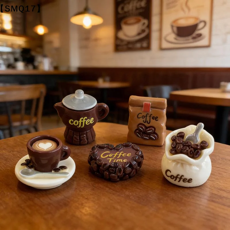 10Pcs Miniature Coffee Series Resin Micro Landscape Simulation Food Play Desk Model Play Decoration Dollhouse Accessories【SMQ】