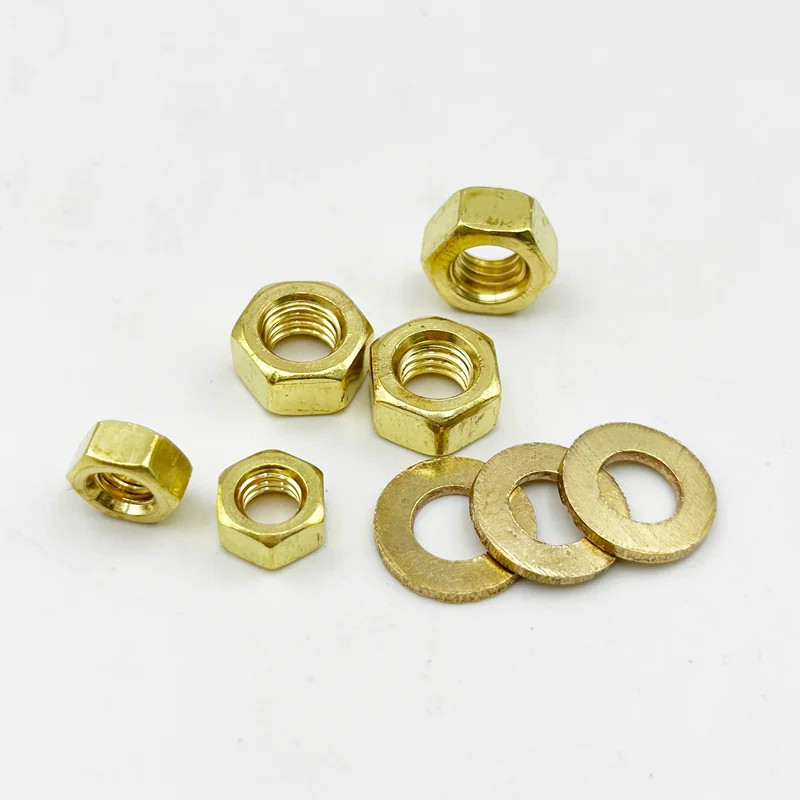 Messing-Unter leg scheibe und massive Messing-Kupfer-Sechskant-Unter leg scheibe Flach dichtung Reiner Kupfer ring Messing-Sechs kant muttern M2-M14 für Schrauben bolzen – Detail 4