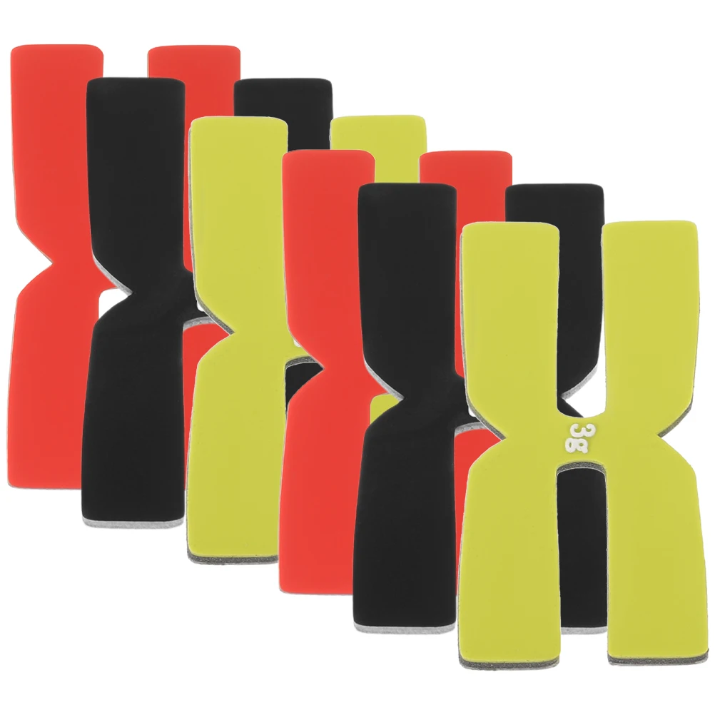 

6 шт., утяжеленные полоски для теннисной ракетки, силиконовые подушечки, красные, черные, флуоресцентные, желтые, каждая H-образная форма, прочная устойчивость, теннис