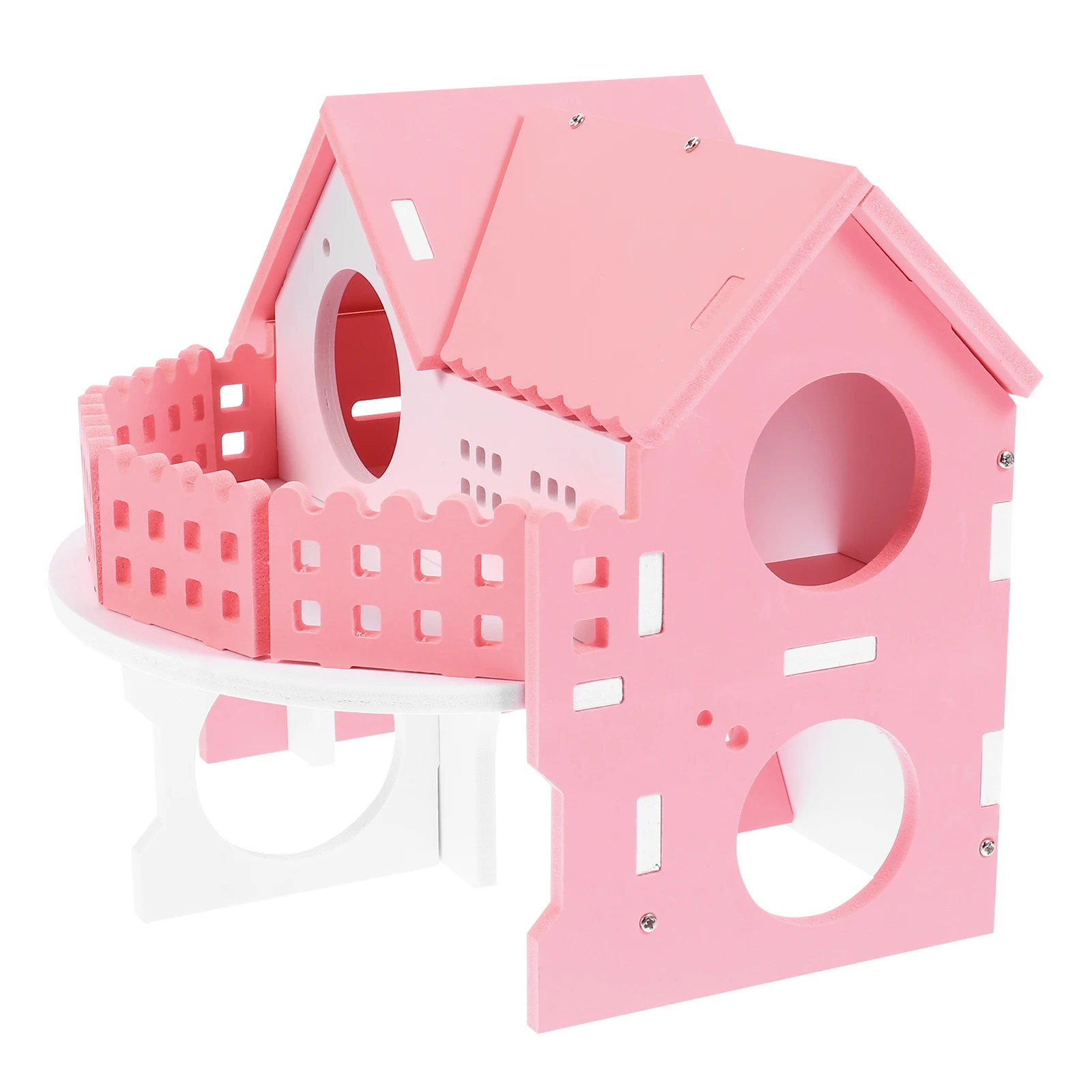 

Hamster Villa Small Pet Hideout Double Layers House Pvc Play Mini Hamster House Decorative Balcony Window Nest Cage Accessory