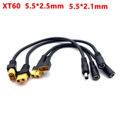 1pcs FPV Goggles Charger Battery Charging Cable Adapter XT60 Female to DC 5.5 2.1 2.5mm for Fatshark Skyzone 03 FPV Accessories