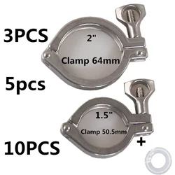 LeicClamp en acier inoxydable sanitaire, pinces Everver pour virole, SS304, 1.5 