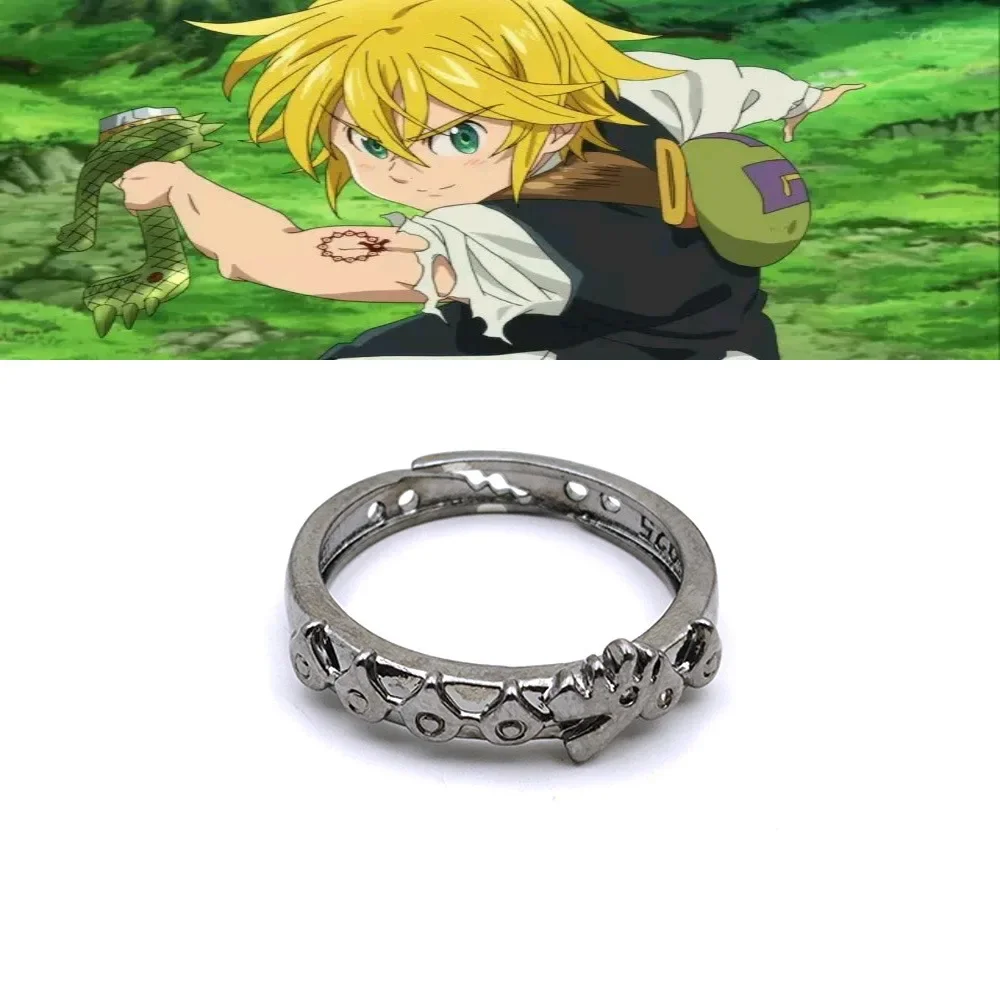 Anime Seven Deadly Sins Rings Cosplay Accessories Adjustable Unisex Couple Rings Jewelry Gift