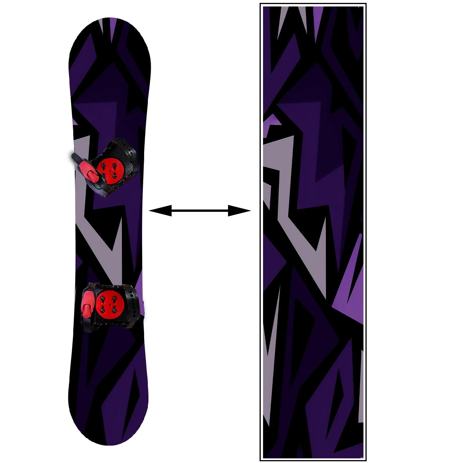 

1 purple and black geometric cool feeling, trendy snowboard sticker, snowboard personalized decoration sticker, snowboard sticke