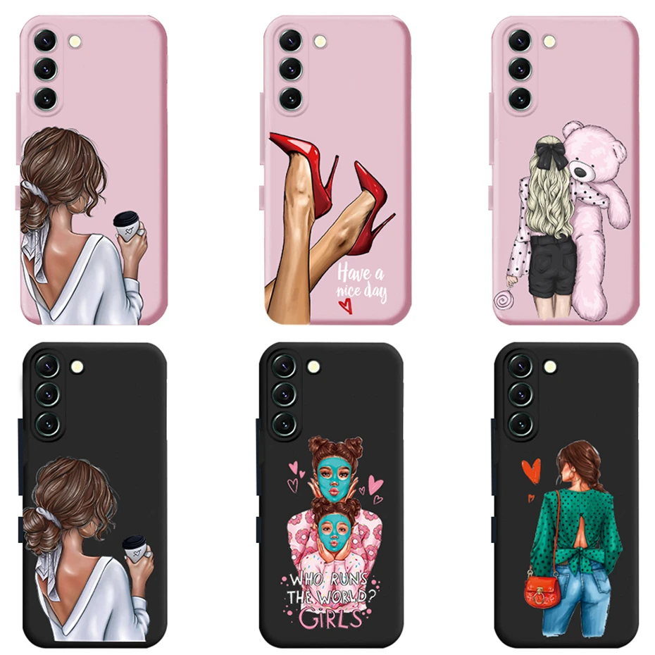 Girls Series Case For Samsung Galaxy S23 5G Cases Candy Soft Silicone Phone Back Cover For Samsung S23 GalaxyS23 S 23 Plus Ultra