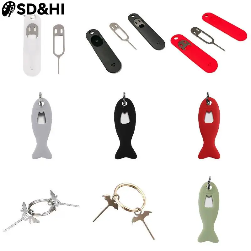 

1x Anti-Lost Sim Card Removal Pin Needle with Storage Case Key Tool Mobile Phone Ejecting Pin SIM Card Tray Ejection Pin Keyring