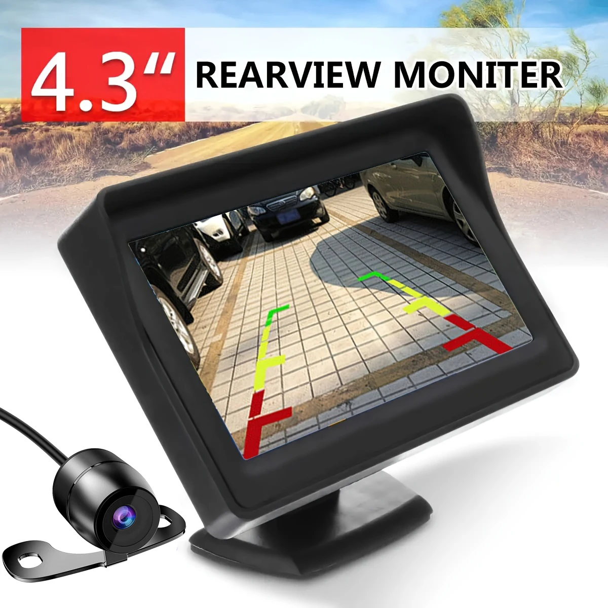 4.3 inch TFT LCD Car HD Monitor Reverse Camera Security Display for Reverse Backup Parking Camera Drive Recorder