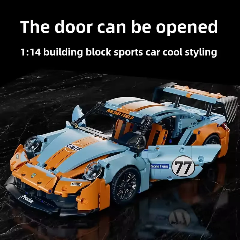 Nuovo Set Tecnico 1:14 Auto da Corsa Classica 975 Pezzi, Modello di Veicolo Sportivo Expert, Mattoncini MOC Fai-da-Te, Regalo per Bambini e Adulti