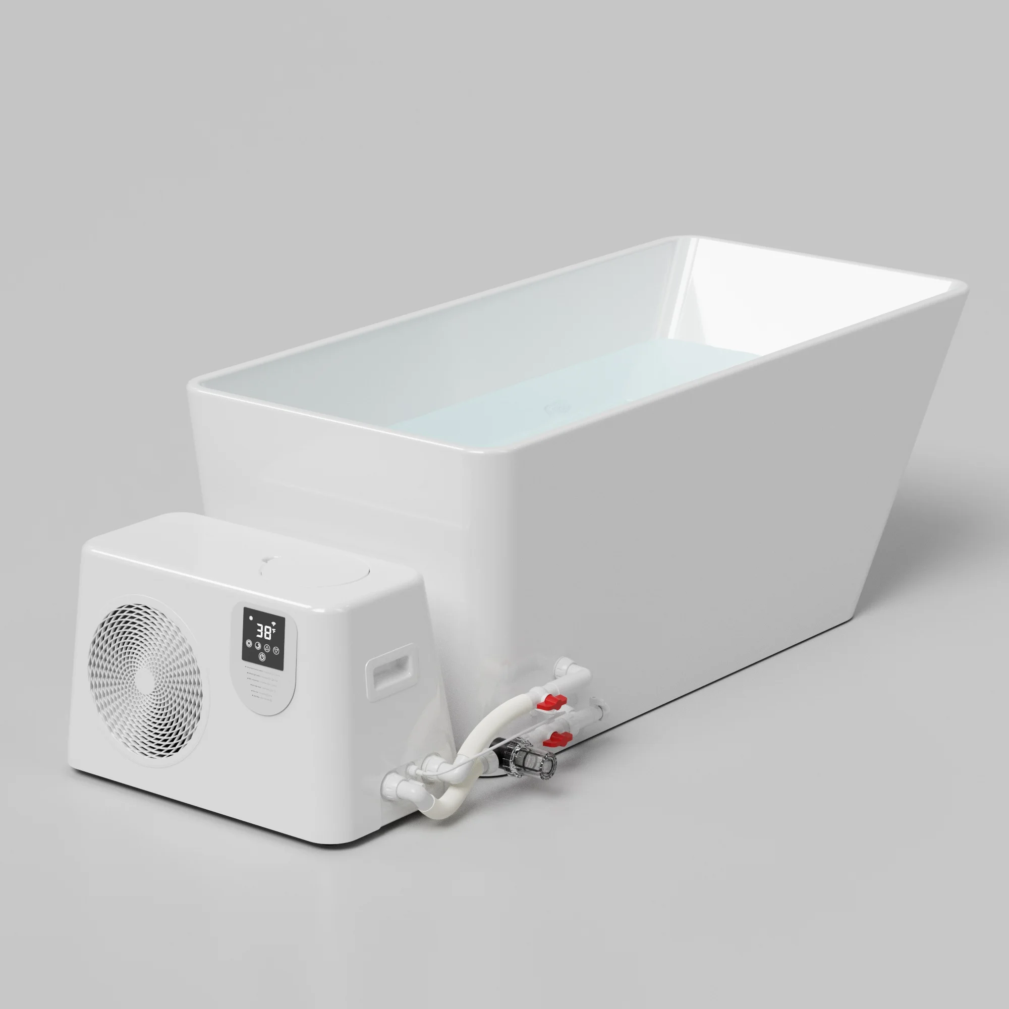 

Standing Modern Oval Acrylic Ice Bath Tub With Ergonomic Design And Ultra Chiller For Gym And Houseuse Sports Recovery