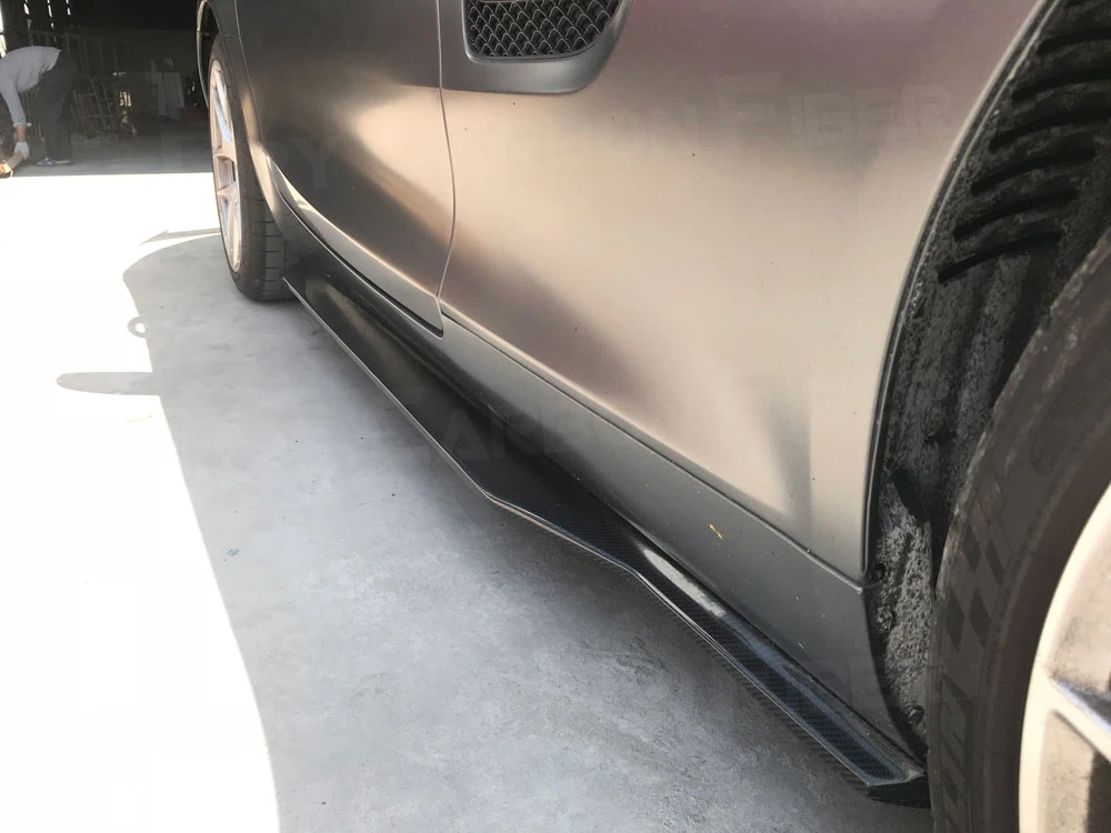 

JCYECF 2PCS / Set For C Class Carbon Fiber Side Skirts Lip Aprons for Mercedes Benz AMG GT AMG GTS AMG GTR Coupe 2 Door FRP