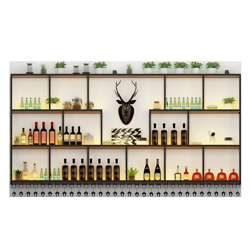 

Customized wine cabinet, modern and minimalist creative shelf, wall mounted bar counter, wall mounted items, wall facing restaur
