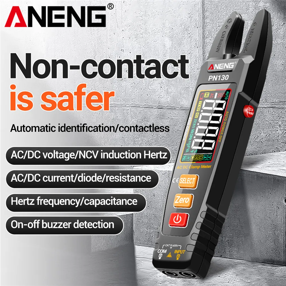 ANENG PN130 Intelligent Digital Clamp Meter 4000 Counts AC/DC Voltage Current Protable Multimeter Capacitance Resistance Testers