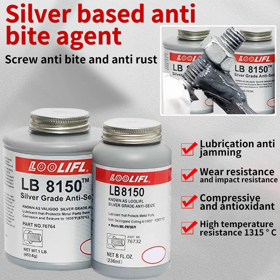 Silver-based grease thread anti-seize agent, portable copper-based lubricant, high temperature resistance, reduce wear.