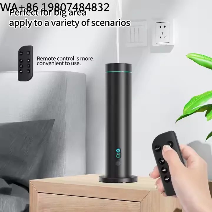 Tower Shape Luxury Waterless Scent Nebulizer Wifi Smart Life App Control Temperature Humidity Clock Display Fragrance Diffuser