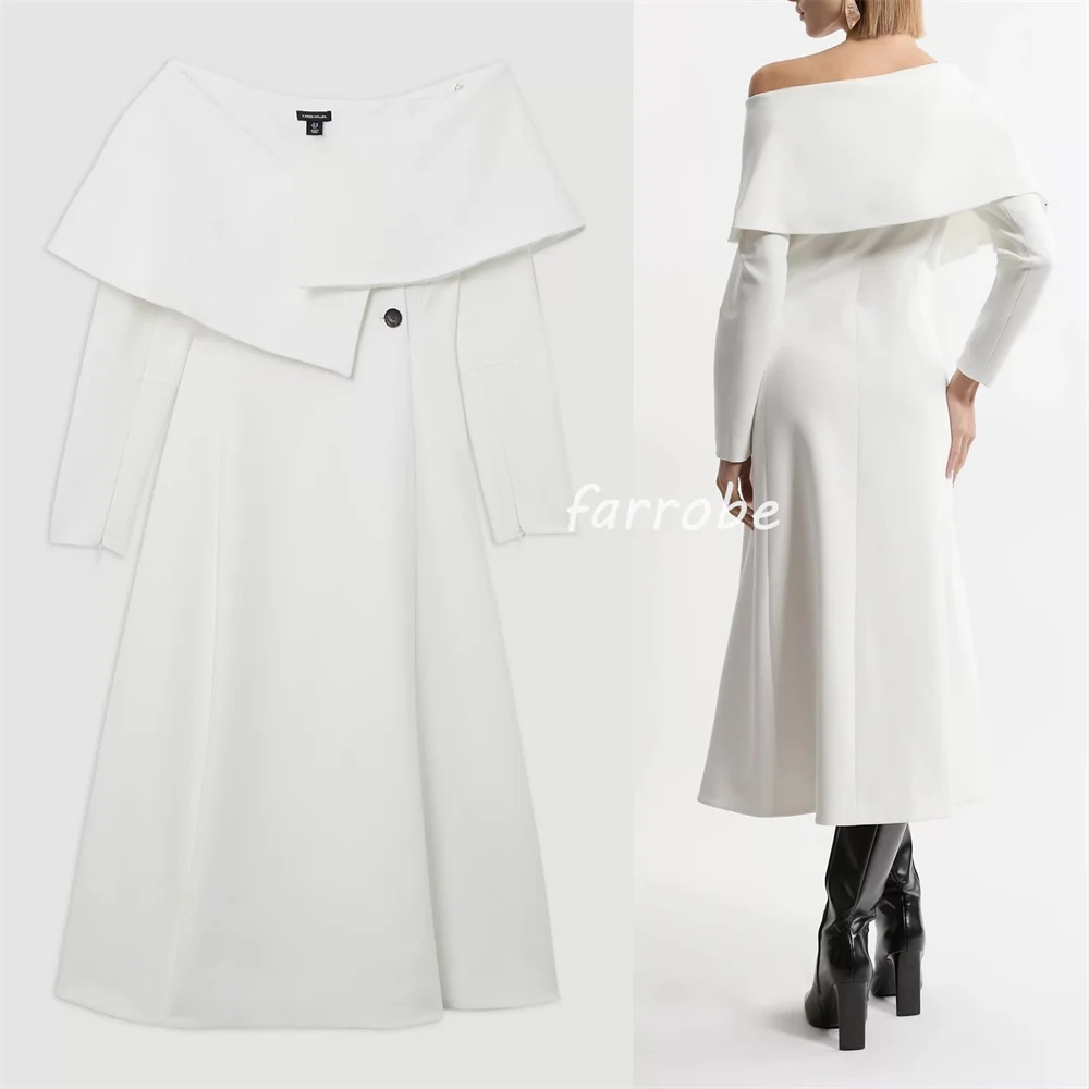 Customized Sizes Available High Quality Jersey Pleat Button A-line Off-the-shoulder Midi Dresses Bespoke Occasion Dresses Casual
