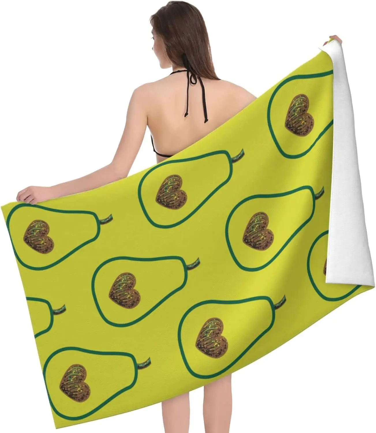 Fruit Cute Avocado Bath Towels,Fruit Beach Towel Quick Dry Bath Towels Soft Bath Towel Swimming Camping Hotel Sports Bathroom