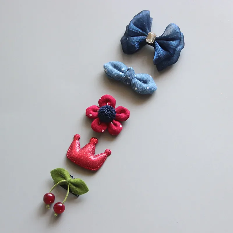 5Pcs/Set Baby Hair Clip Set Baby Headband Accessories Cross Kid Hairclip Cartoon Girl Hair Clip Baby Barrettes Hair Accessories