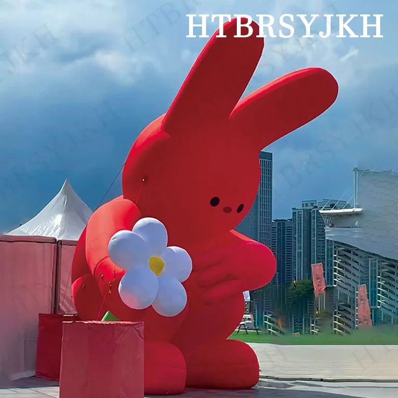 

Inflatable cartoon red rabbit air model Easter outdoor playground lawn garden shopping mall decoration props