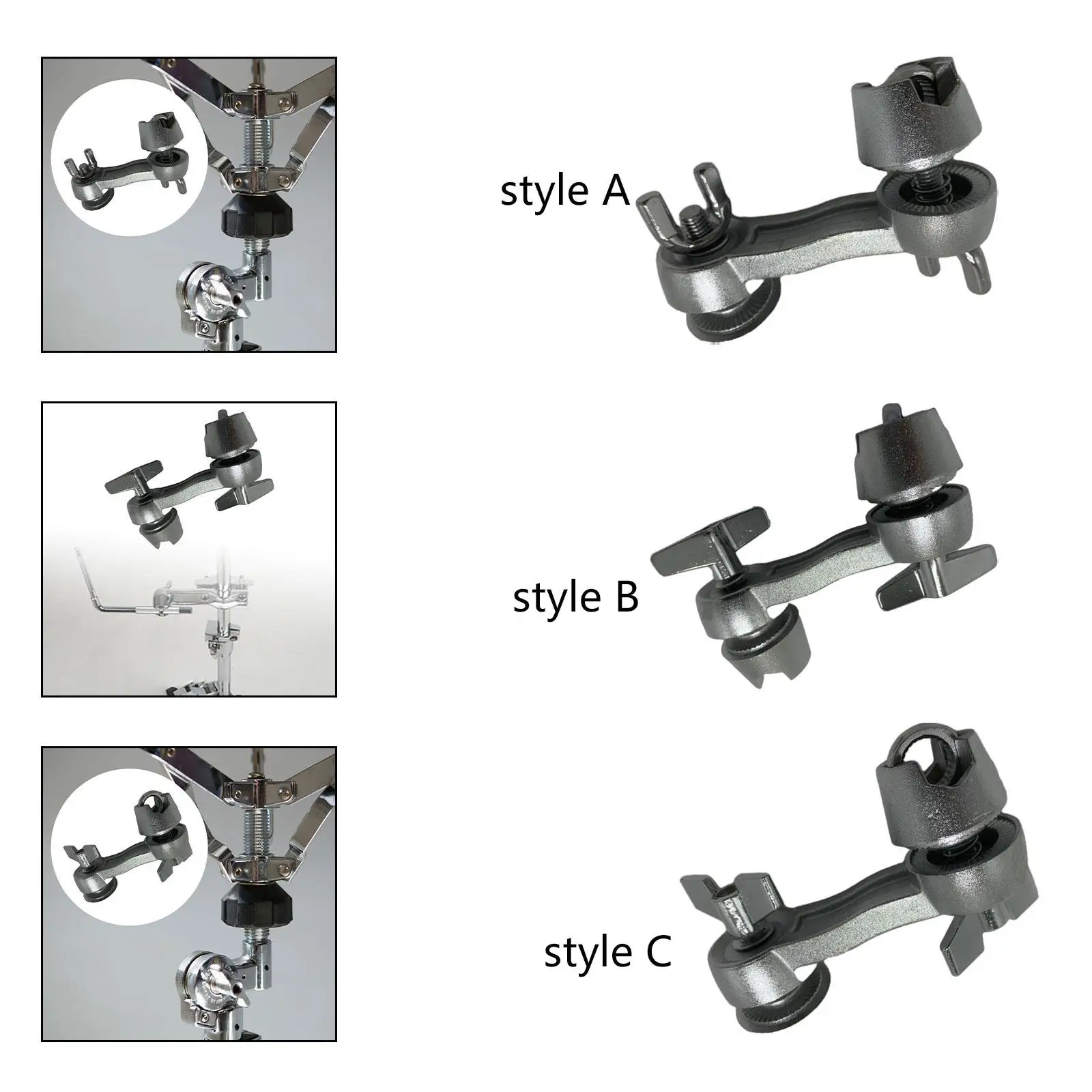 Drum Rack Clamp Adjustable Metal Cymbal Arm Attachment Multi Clamp for Drum Set Parts and Hardware Support