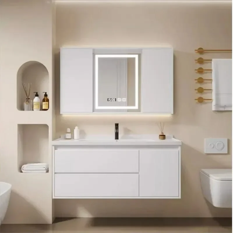 Shelf Wall Bathroom Cabinet Luxury Locker Modern Space Saving Cabinet Washbasin Faucet Skincare Badkamer Furniture Accessories