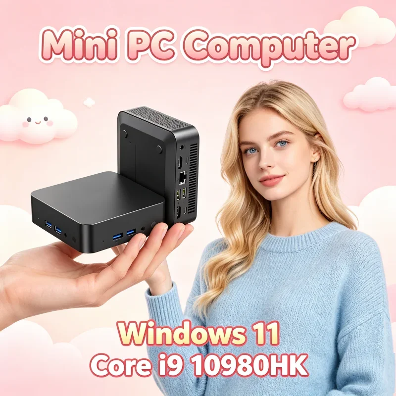 

High Performance Core I9 10980HK MINI PC Windows 11 Pro 32GB RAM 1TB 2TB SSD4K HD Office Study PC With 3 Years Warranty