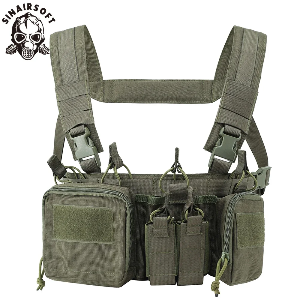 SINAIRSOFT CS Match Wargame TCM Chest Rig Airsoft Tactical Vest Pack Magazine Pouch Holster Molle System Waist Men Nylon Hunting