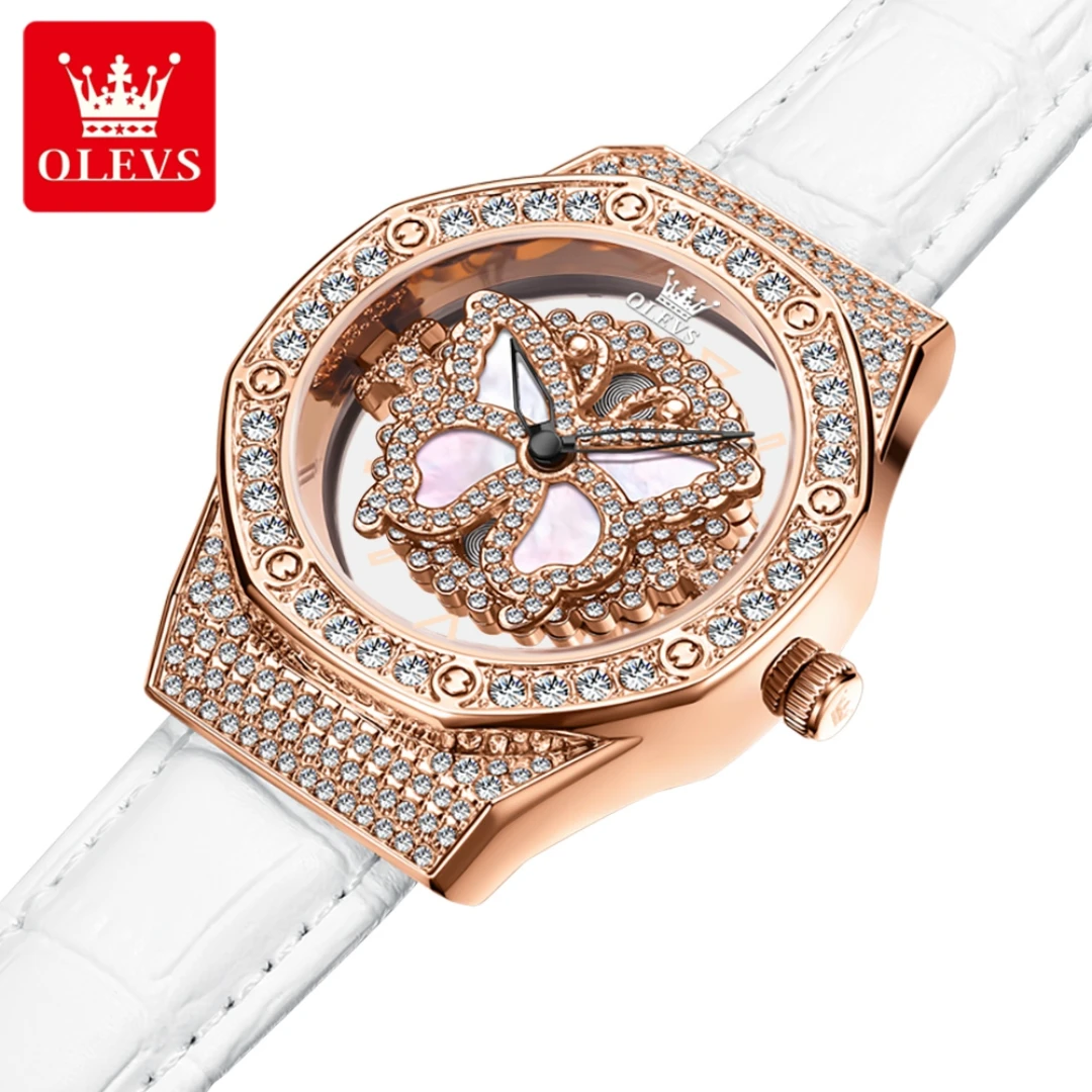 

OLEVS 9996 Quartz Fashion Watch Round-dial Genuine Leather Watchband