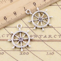 10pcs Charms Rudder Helm 27x23mm Tibetan Bronze Silver Color Pendants Antique Jewelry Making DIY Handmade Craft