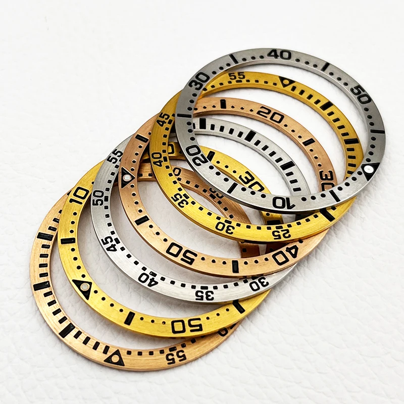 Mod 38mm * 31.5mm Orologio in acciaio inossidabile Lunetta inserto adatto per SKX007 SKX009 SRPD Cassa dell'orologio NH35 NH36 Movimento Parti di orologi da uomo