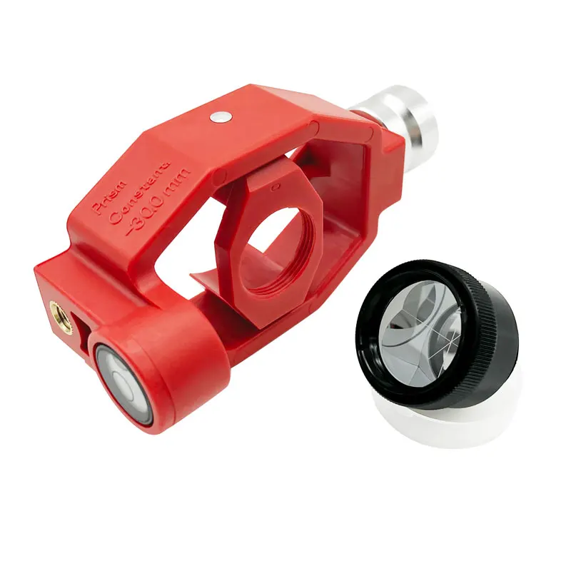NEW Constant -30/0mm Offset Mini Prism for Total Station Surveying Silver Plated With Thread Adapter