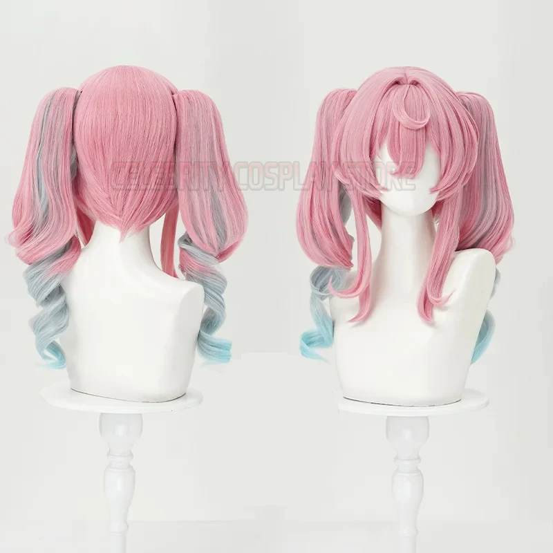New Game Honkai Star Rail Hyacine Mizuki Cosplay Cosplay Wig Adult Women Pink Blue Curly Hair Heat Resistant Synthetic Wigs Prop