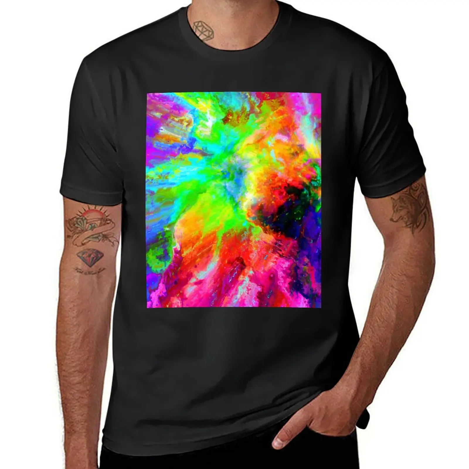 Rainbow Splatters T-Shirt vintage animal prinfor boys summer tops workout shirts for men